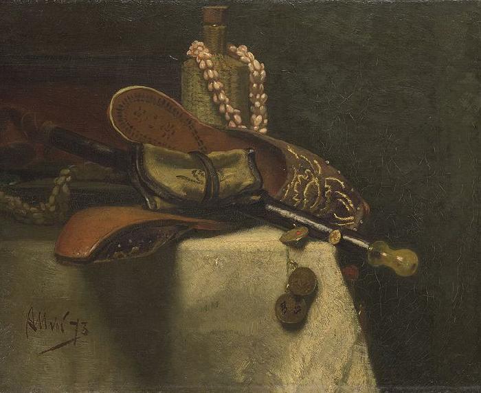 August Allebe Still life with eastern slippers oil painting picture